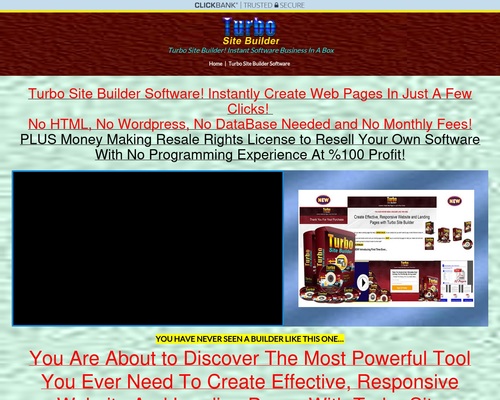 Turbo Site Builder Software "resale Rights"
