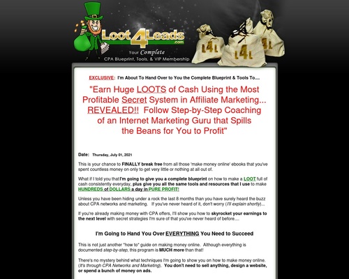 New* Loot4leads – Your Cpa Marketing Package On Steriods!