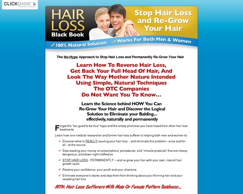 Hair Loss Black Book – Hot New Product – Untapped CB Niche!