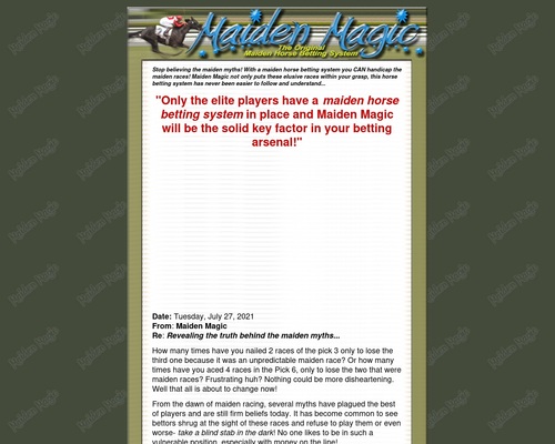 Horse Betting System For Maidens