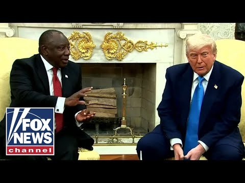 Trump plays video for South African president showing genocide claims