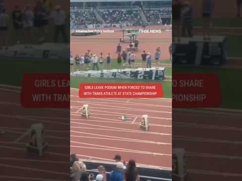 Athletes refuse podium after competing against biological male #shorts #news #us #fox #sports