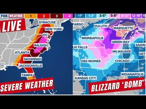 LIVE Coverage Tracking Major Bomb Cyclone Blizzard, Severe Weather Outbreak Level 4/5 | FOX Weather