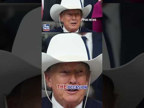 Trump receives cowboy hat from rodeo champions #foxnews #news #us #fox