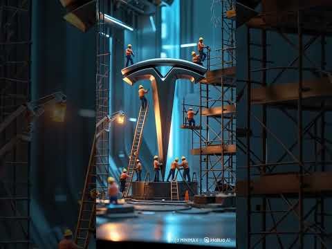 TESLA MAKING OF MINI  WORKERS @tesla @ElonMusk-FanZone #tesla#aivideo #aiart
