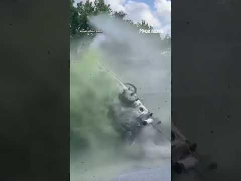 SHOCKING: Train strikes septic truck as it crosses tracks #foxnews #news #shorts #train #crash