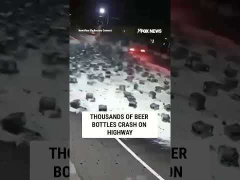 THOUSANDS of beer bottles CRASH on highway #foxnews #news #us #fox