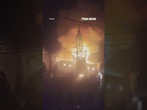 French landmark COLLAPSES after rioters set it on fire #shorts
